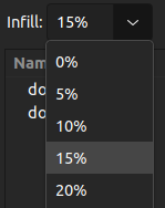Infill settings